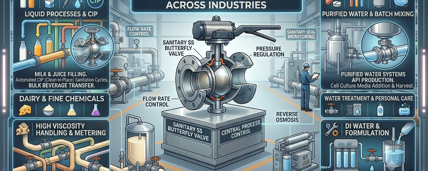 Common Applications of Sanitary Butterfly Valves Across Industries