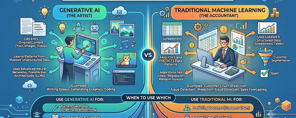 Generative AI vs. Traditional Machine Learning