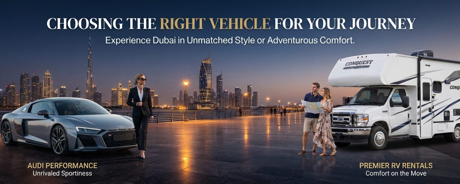 Audi and RV Rentals in Dubai: Choosing the Right Vehicle for Your Journey