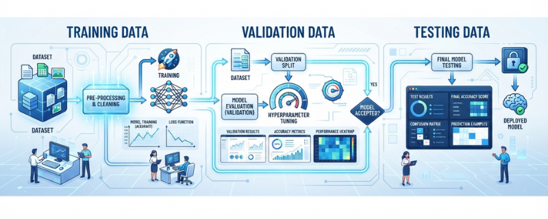 Training Validation and Testing in Machine Learning